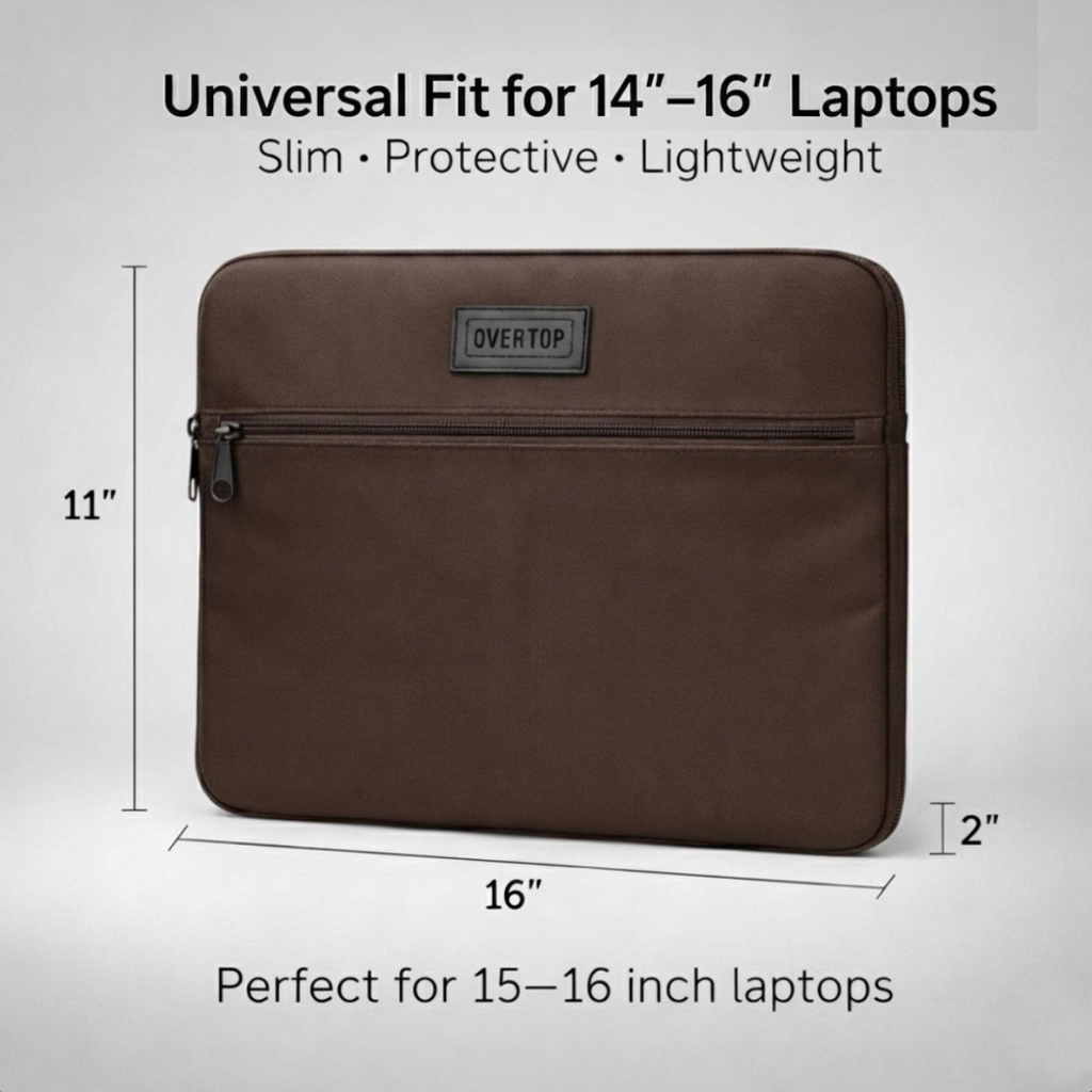 Premium Overtop 16” Laptop Sleeve Case – Soft Padded Protection | Slim & Lightweight
