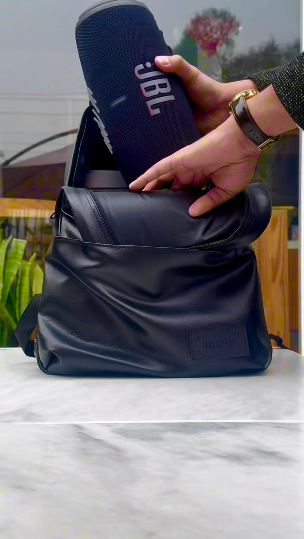 Leather Sleek 16" Laptop Backpack