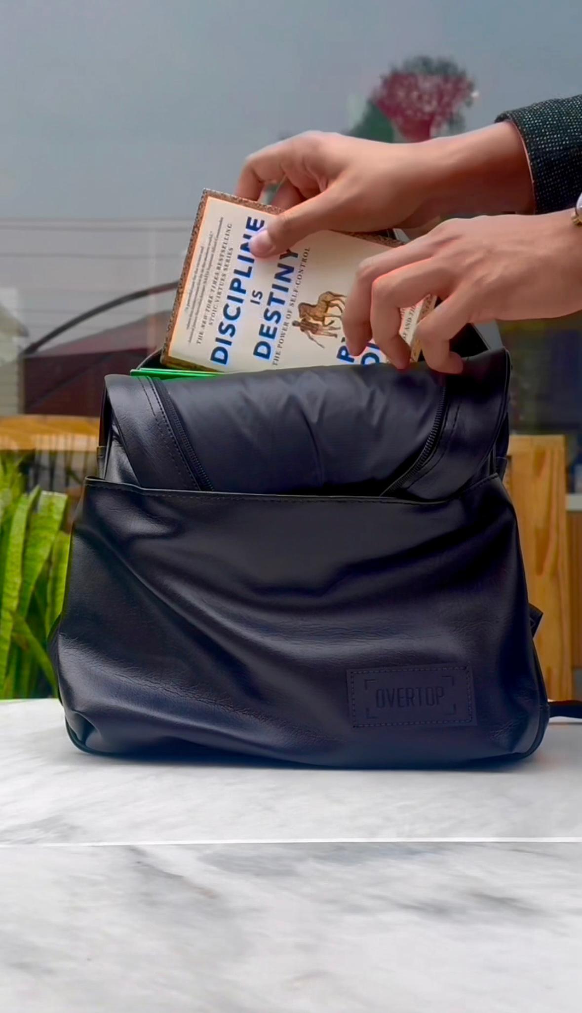 Leather Sleek 16" Laptop Backpack