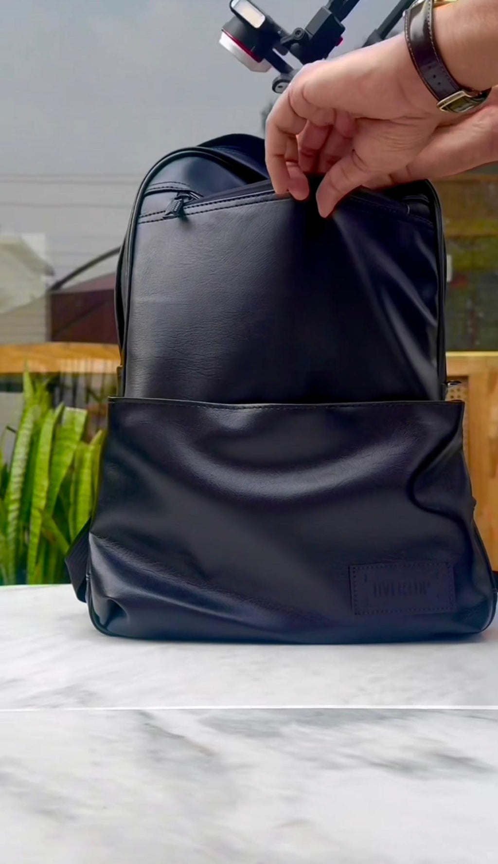 Leather Sleek 16" Laptop Backpack